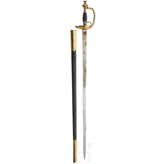 An old-style sword for Prussian infantry officers as an officer's gift, dated 1853