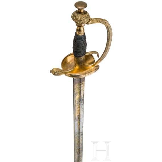 An old-style sword for Prussian infantry officers as an officer's gift, dated 1853