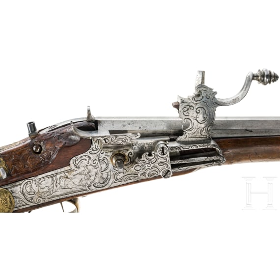 A German wheellock rifle, Bartolom&auml;us Daisenberger of Munich, circa 1760