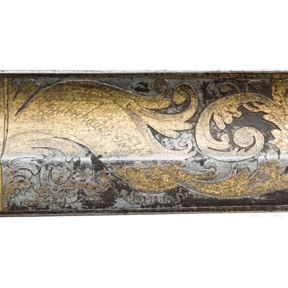 An old-style sword for Prussian infantry officers as an officer's gift, dated 1853
