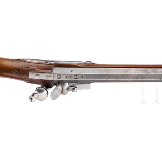 A German flintlock shotgun, Franz E&uuml;chert (?), circa 1760