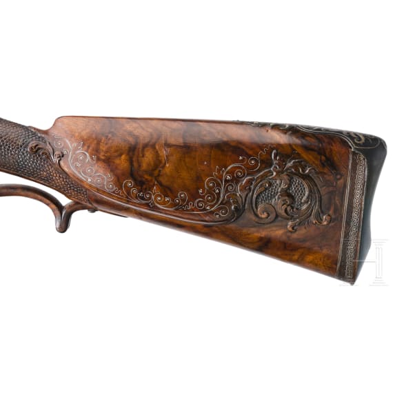 A deluxe flintlock rifle for oval bullets by J.G. Biesse of Helmstedt, circa 1770/80