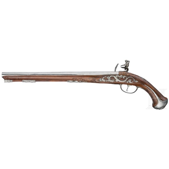 A long flintlock pistol, Johann Waas in Vienna, circa 1700