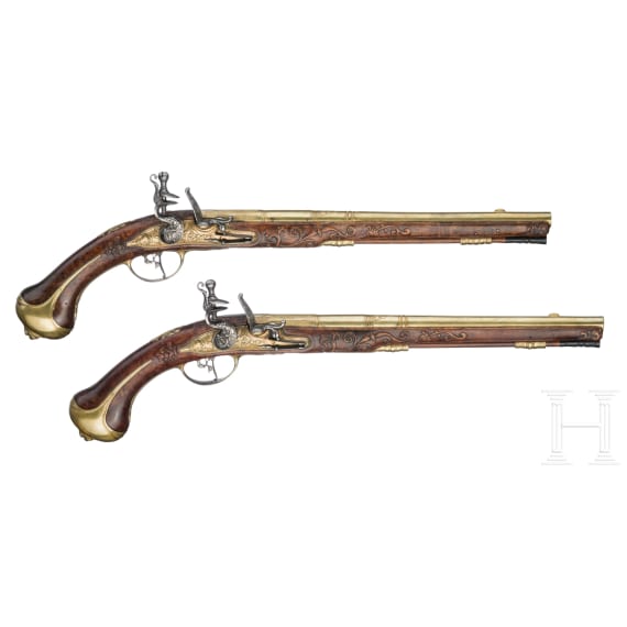 A distinguished pair of fine flintlock pistols by Heinrich Kappel of Copenhagen, circa 1700/10