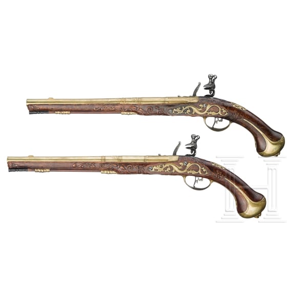 A distinguished pair of fine flintlock pistols by Heinrich Kappel of Copenhagen, circa 1700/10
