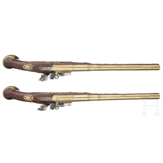 A distinguished pair of fine flintlock pistols by Heinrich Kappel of Copenhagen, circa 1700/10