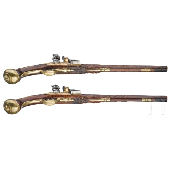 A distinguished pair of fine flintlock pistols by Heinrich Kappel of Copenhagen, circa 1700/10