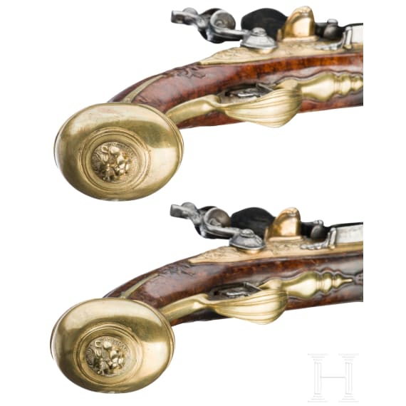 A distinguished pair of fine flintlock pistols by Heinrich Kappel of Copenhagen, circa 1700/10