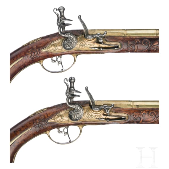 A distinguished pair of fine flintlock pistols by Heinrich Kappel of Copenhagen, circa 1700/10