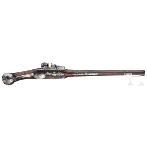 A long French flintlock pistol, circa 1710