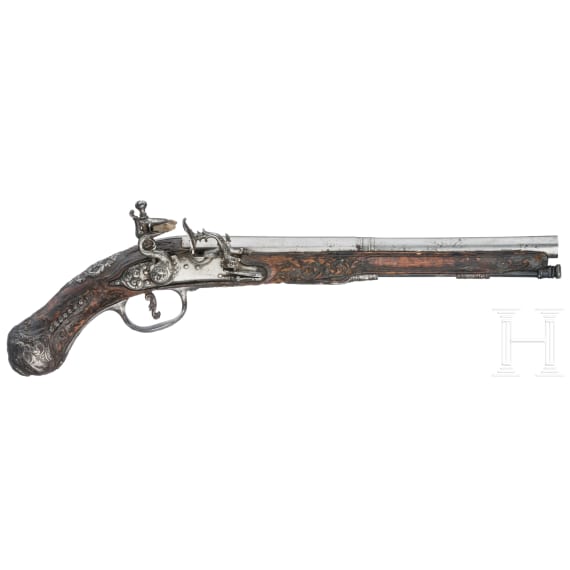 A pair of snaplock pistols, Cristiano Pistoia Leoni (?), Tuscany (Italy), early 18th century.