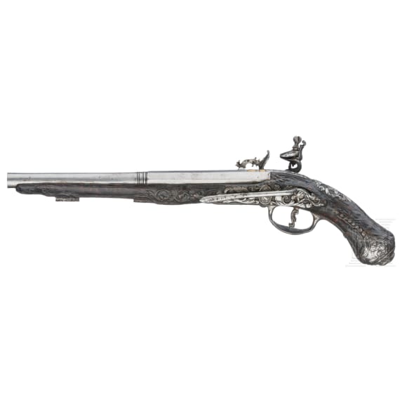 A pair of snaplock pistols, Cristiano Pistoia Leoni (?), Tuscany (Italy), early 18th century.
