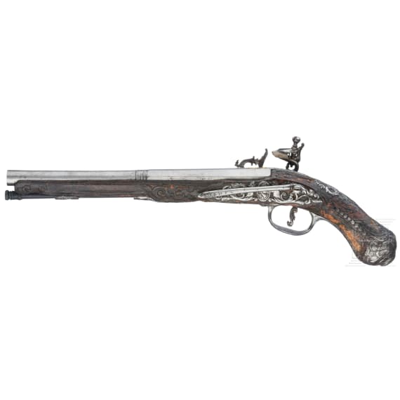 A pair of snaplock pistols, Cristiano Pistoia Leoni (?), Tuscany (Italy), early 18th century.