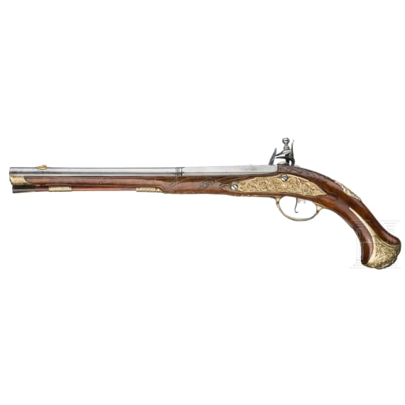 A long German flintlock pistol, ca. 1720