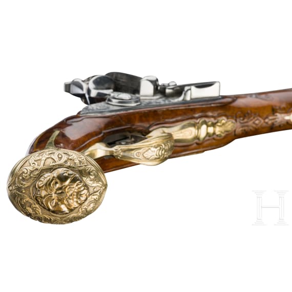 A long German flintlock pistol, ca. 1720