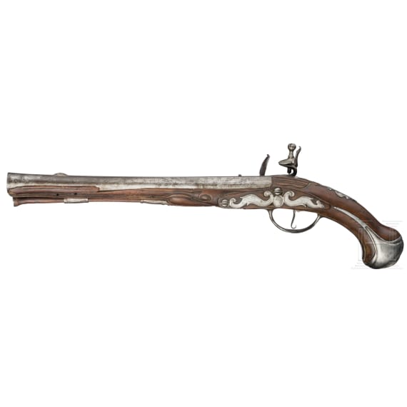 A Belgian flintlock pistol, circa 1720
