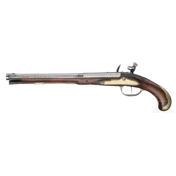 A long flintlock pistol by C. Dettenrieder in Ulm, circa 1720