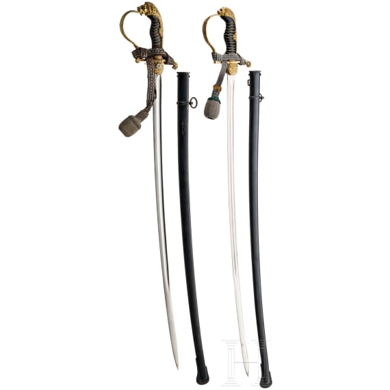 Two lion's head sabres for cavalry officers, circa 1905&ndash;1930