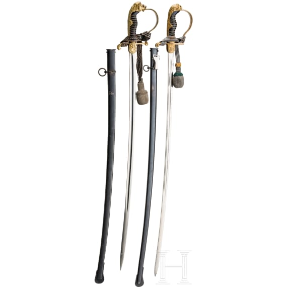 Two lion's head sabres for cavalry officers, circa 1905&ndash;1930