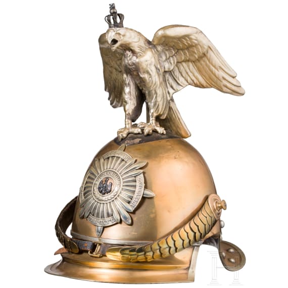 A helmet M 1867 for enlisted men of the Garde du Corps Regiment or the Guards Cuirassiers