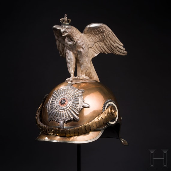 A helmet M 1889 for enlisted men of the Garde du Corps regiment, in the issue of 1897 onwards
