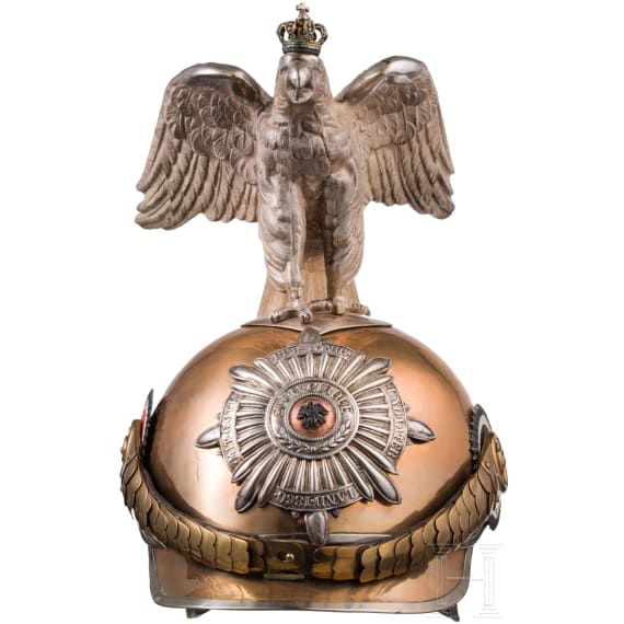 A helmet M 1889 for enlisted men of the Garde du Corps regiment, in the issue of 1897 onwards