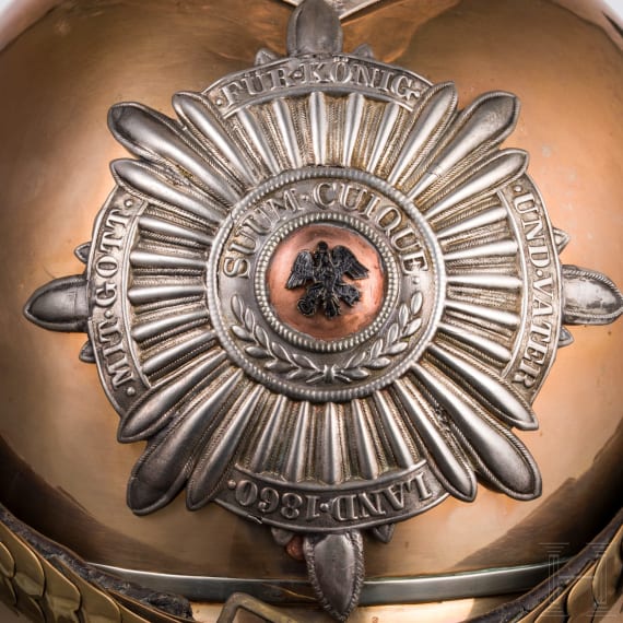 A helmet M 1889 for enlisted men of the Garde du Corps regiment, in the issue of 1897 onwards