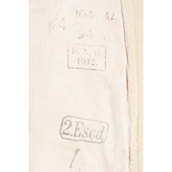 A tunic for troopers in the Guard Cuirassier Regiment, dated 1912