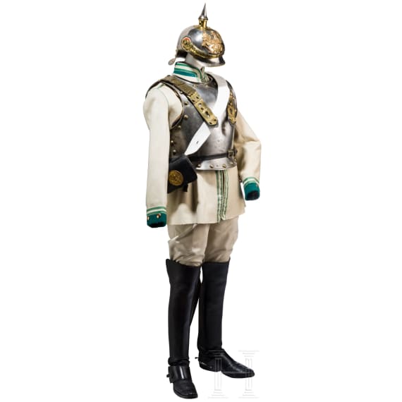 A uniform ensemble for enlisted men in the Cuirassier Regiment "Graf Gessler" (Rhenish) No. 8, circa 1900