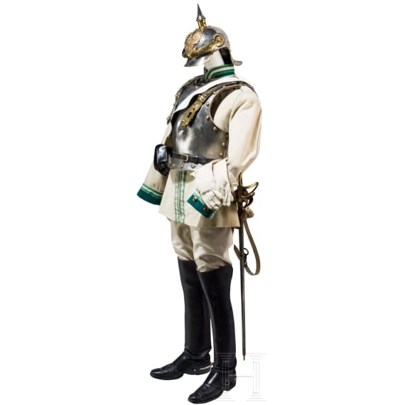 A uniform ensemble for enlisted men in the Cuirassier Regiment "Graf Gessler" (Rhenish) No. 8, circa 1900
