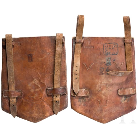 A pair of textile saddle parts for troopers of the Garde du Corps
