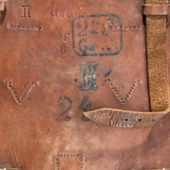 A pair of textile saddle parts for troopers of the Garde du Corps