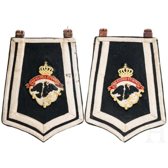 A pair of textile saddle parts for troopers of the 1st (Silesian) Life Cuirassiers Regiment "Gro&szlig;er Kurf&uuml;rst"