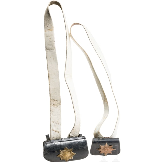 Two cartouche boxes belonging to the guard troopers