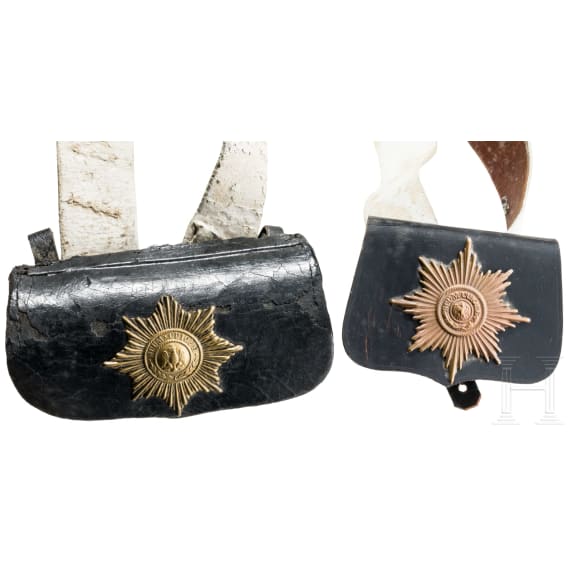 Two cartouche boxes belonging to the guard troopers