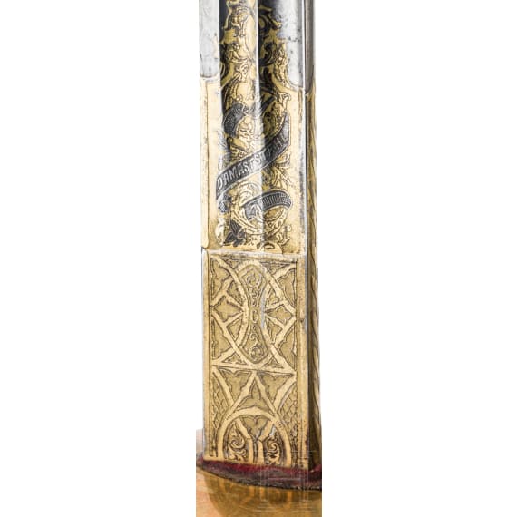 A Prussian cuirassier's sword M 54 with Damascus blade, for officers