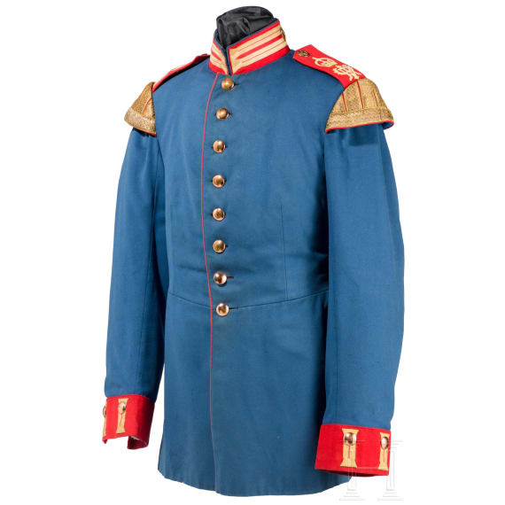 Waffenrock f&uuml;r einen Trompeter im Garde-Dragoner-Regiment K&ouml;nigin Viktoria von Gro&szlig;britannien und Irland Nr. 1, um 1900