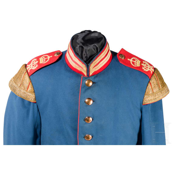 Waffenrock f&uuml;r einen Trompeter im Garde-Dragoner-Regiment K&ouml;nigin Viktoria von Gro&szlig;britannien und Irland Nr. 1, um 1900