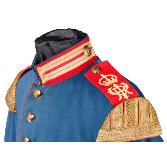 Waffenrock f&uuml;r einen Trompeter im Garde-Dragoner-Regiment K&ouml;nigin Viktoria von Gro&szlig;britannien und Irland Nr. 1, um 1900