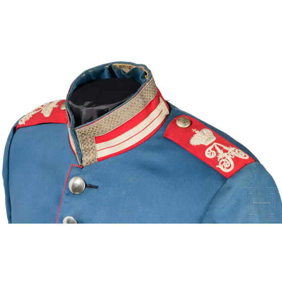 Waffenrock f&uuml;r Unteroffiziere im Garde-Dragoner-Regiment Kaiserin Alexandra von Russland Nr. 2, um 1900