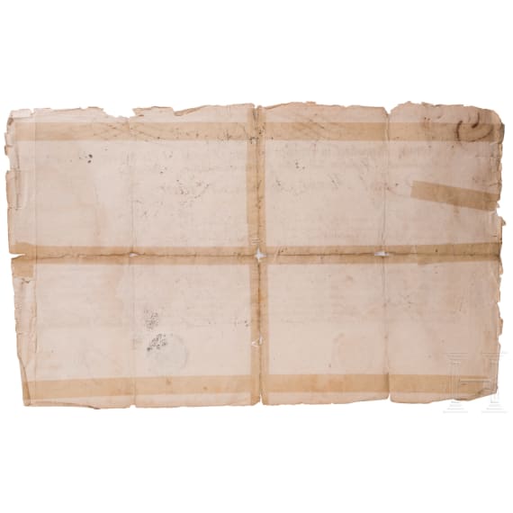 General der preu&szlig;ischen Kavallerie Hans Joachim von Zieten - Autograph, datiert 1780