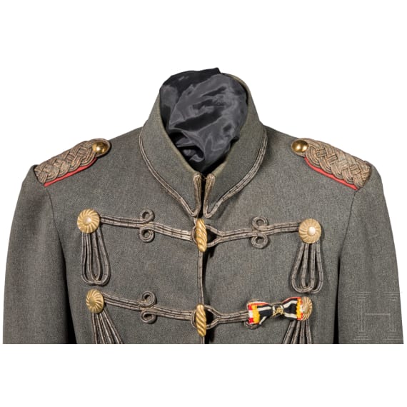 Feldgraue Attila f&uuml;r Offiziere der preu&szlig;ischen Husaren, um 1910