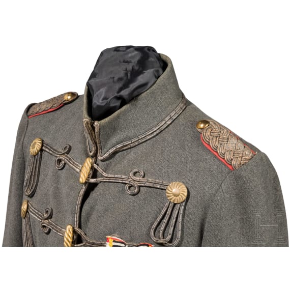 Feldgraue Attila f&uuml;r Offiziere der preu&szlig;ischen Husaren, um 1910