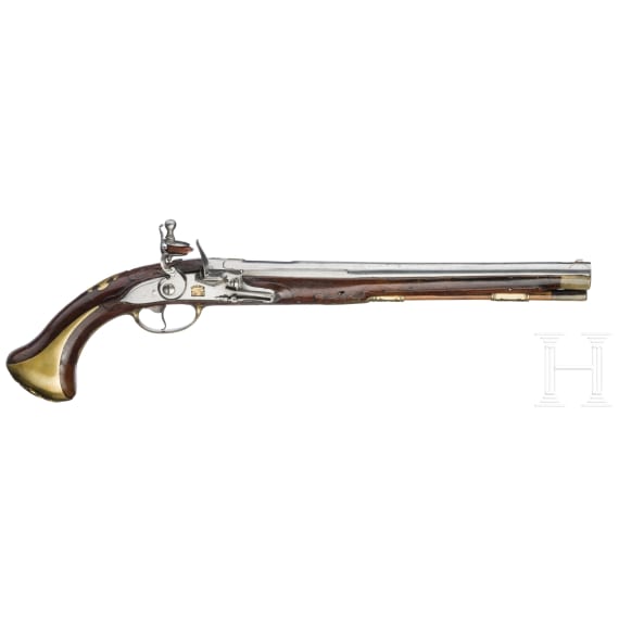 A long Austrian flintlock pistol by Spirkenbichler, ca. 1730