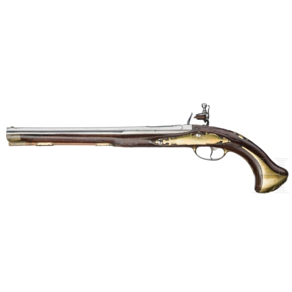 A long Austrian flintlock pistol by Spirkenbichler, ca. 1730