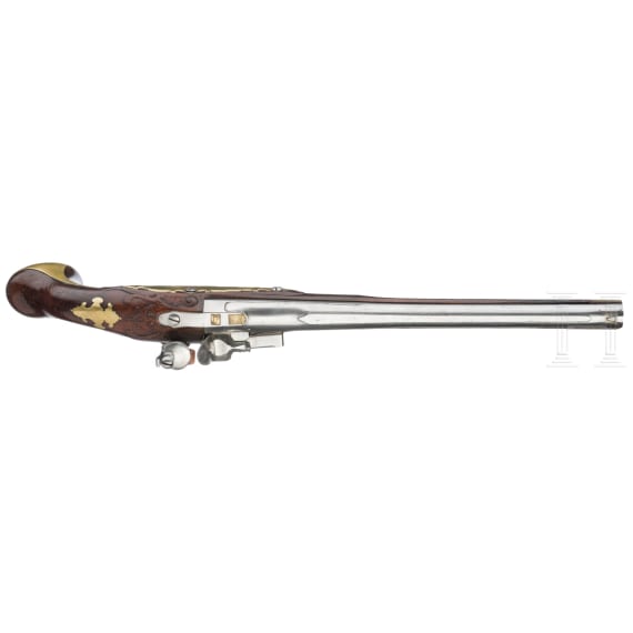 A long Austrian flintlock pistol by Spirkenbichler, ca. 1730