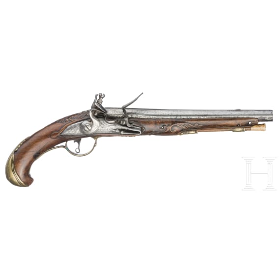 A flintlock pistol, A. Giot in Li&eacute;ge, circa 1736