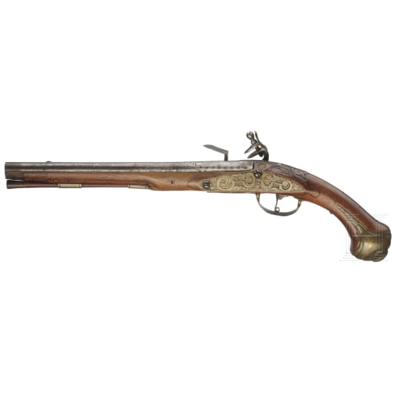 A pair of flintlock pistols, circa 1740