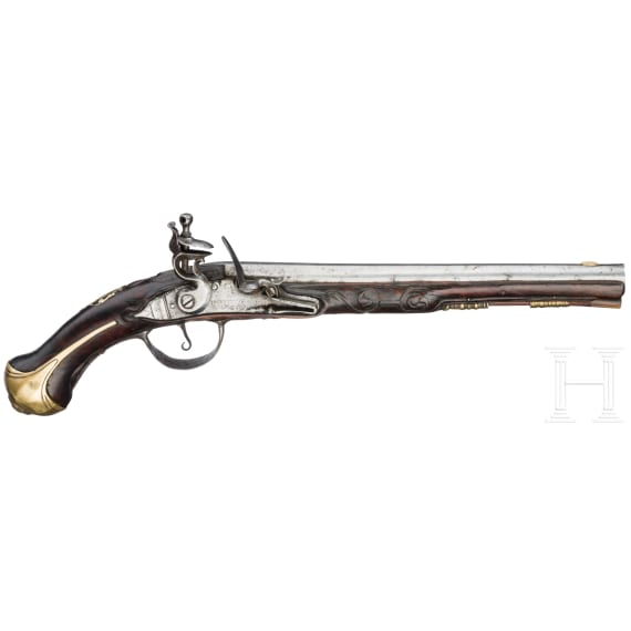 A flintlock pistol, A. Poitevin in Charente (F), circa 1740