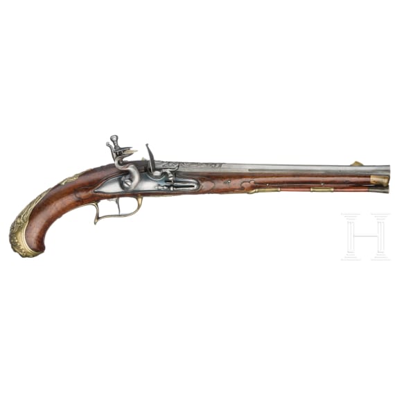 A deluxe flintlock pistol by Johann Andreas Kuchenreuter, circa 1740/50